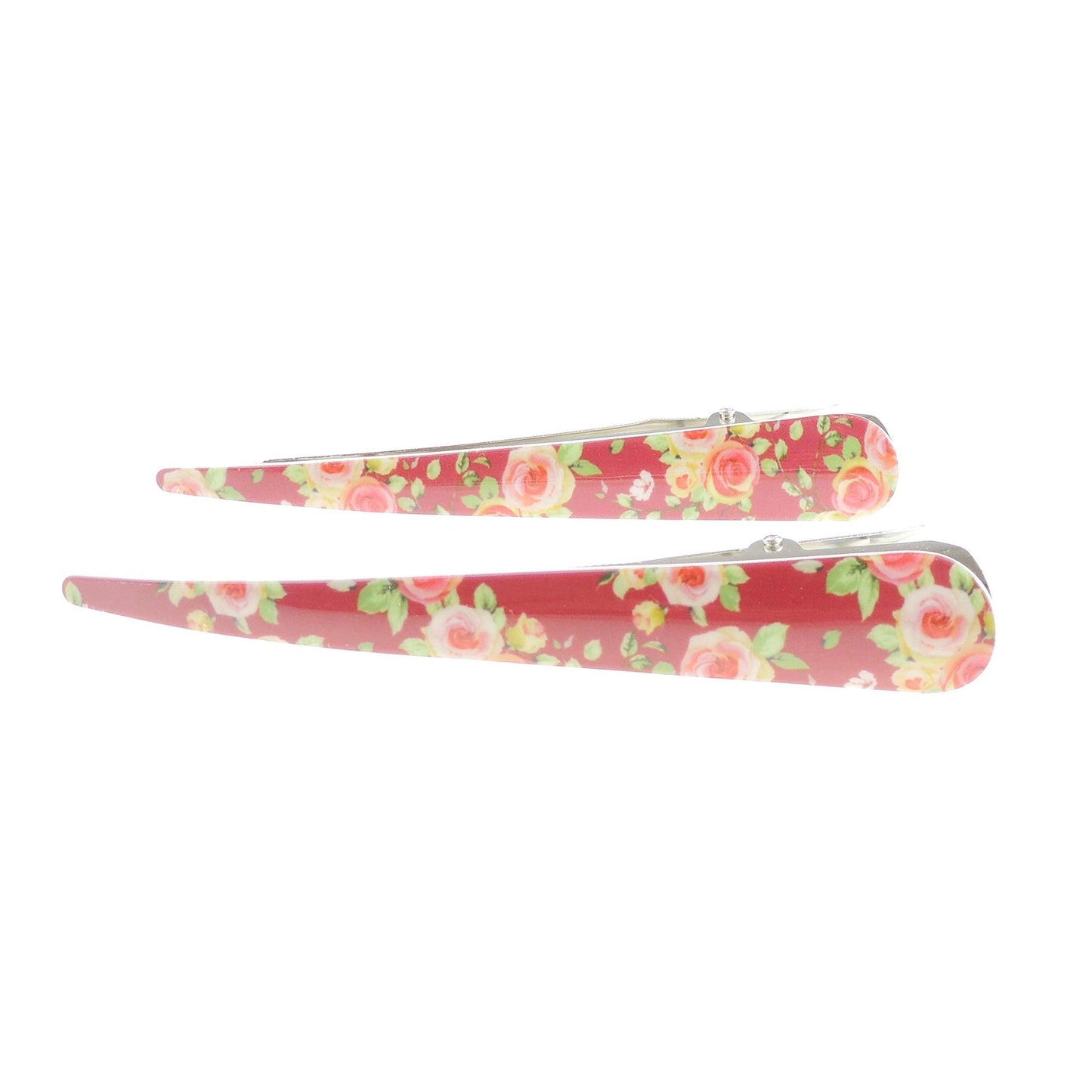 Set of 2 Ladies Concord Beak English Garden Floral Flower Roses Hair Clip