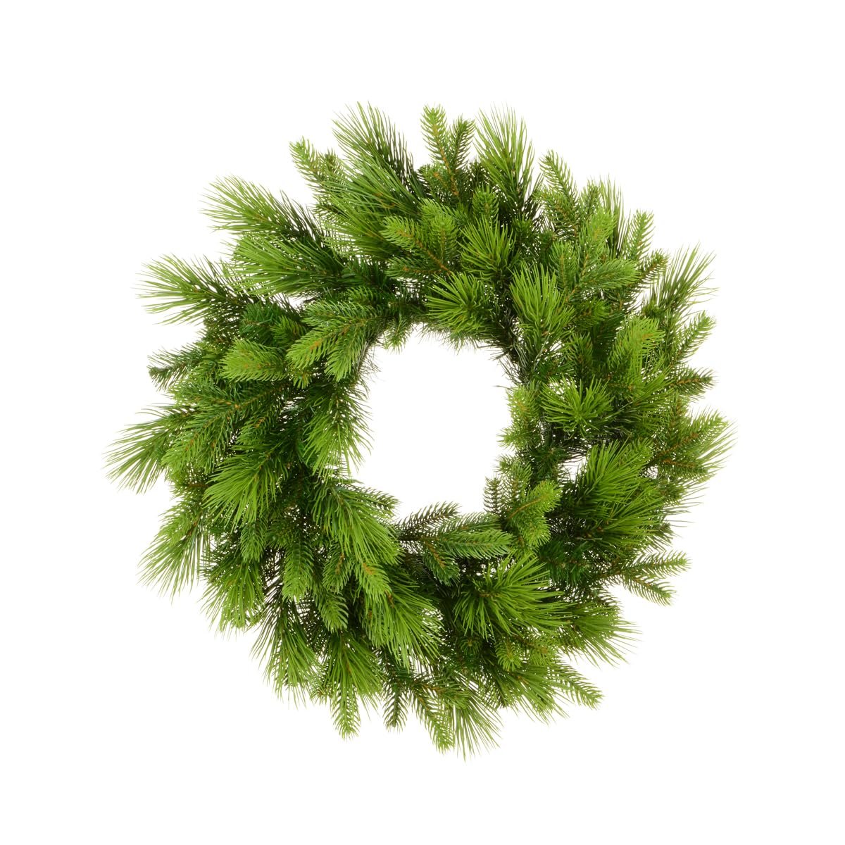 Large 60cm Luxury Full Bushy Mixed Pine Artificial Christmas Wreath - Lush Green Faux Evergreen Door Hanging Decoration for Holiday Festive Home Decor