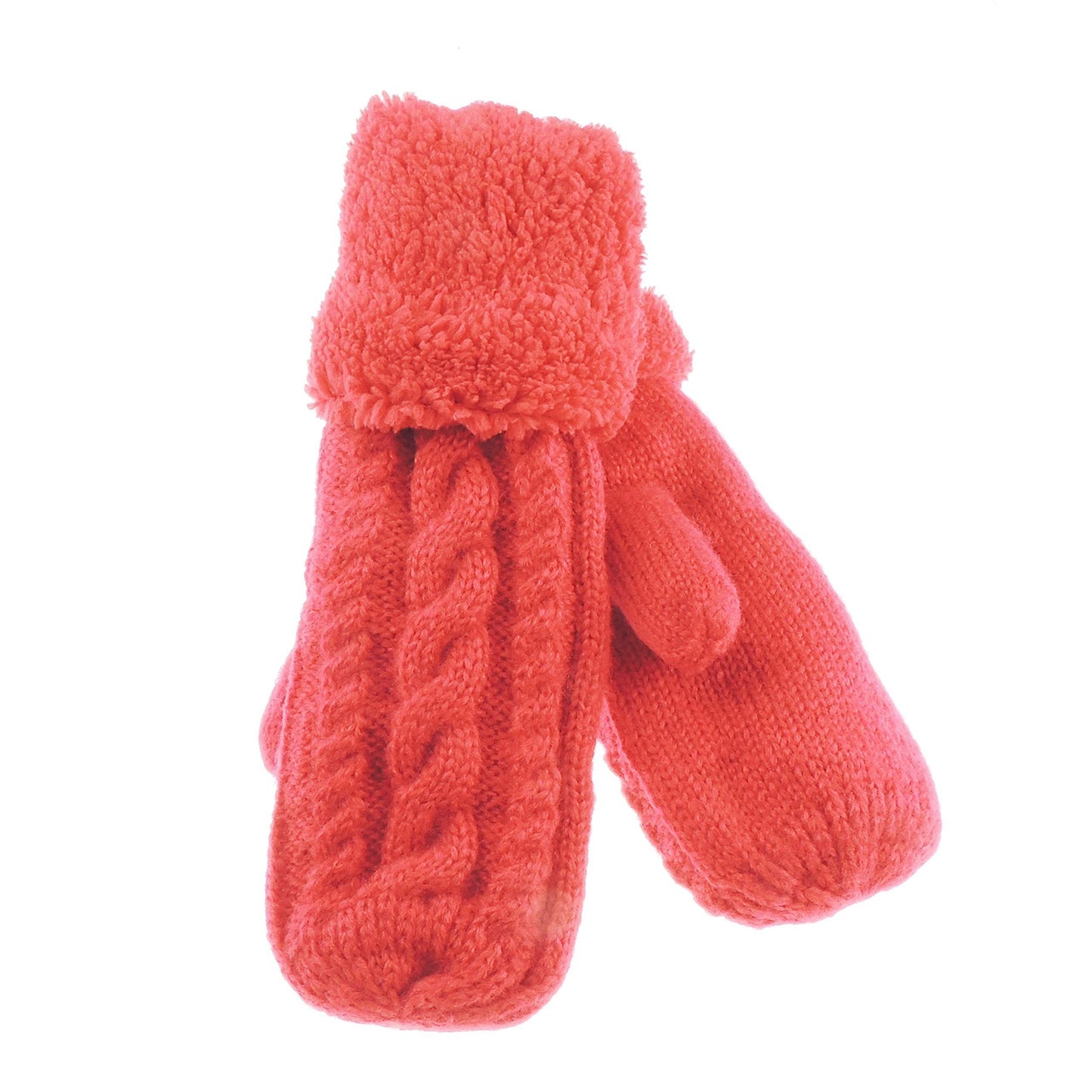 Soft Luxury Ladies Womens Girls Thick Cable Knit Cable Knit Thermal Fleece Lined Cold Weather Winter Ski Outdoor Accessories Hand Warmers Mittens Gloves Mitts, Christmas Birthday Gift