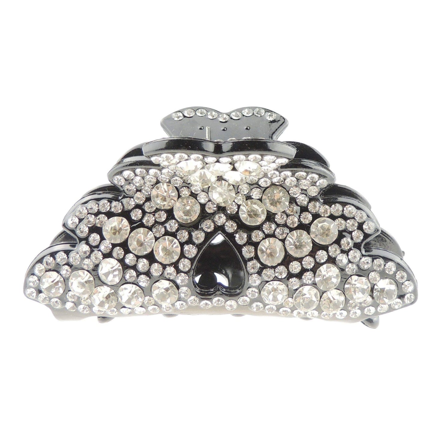 Extra Sparkly Women Girls Crystal Diamante Rhinestone Gems Wave Jaw Clip Octopus Clamp Grip Bridal Wedding Party Styling Fine Thin Hair Accessories Butterfly Claw Black Clear Stencil Heart