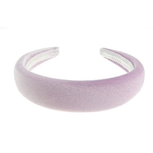 Womens Luxury Slightly Padded Puffy Velvet Flat Winter Evening Wedding Party Birthday Bridal Christmas Birthday Bridesmaid Headband Alice Band Hair Accessories Hairband (Lilac, One Size)