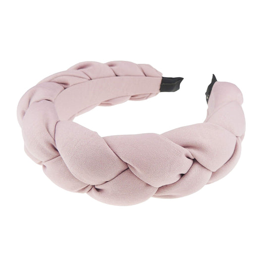 Womens Luxury Occasion Wedding Bridal Party Birthday Christmas Evening Wide Thick XL Plaited Braided Twist Turban Padded Satin Chiffon Hair Hairband Accessories Headband Alice Band