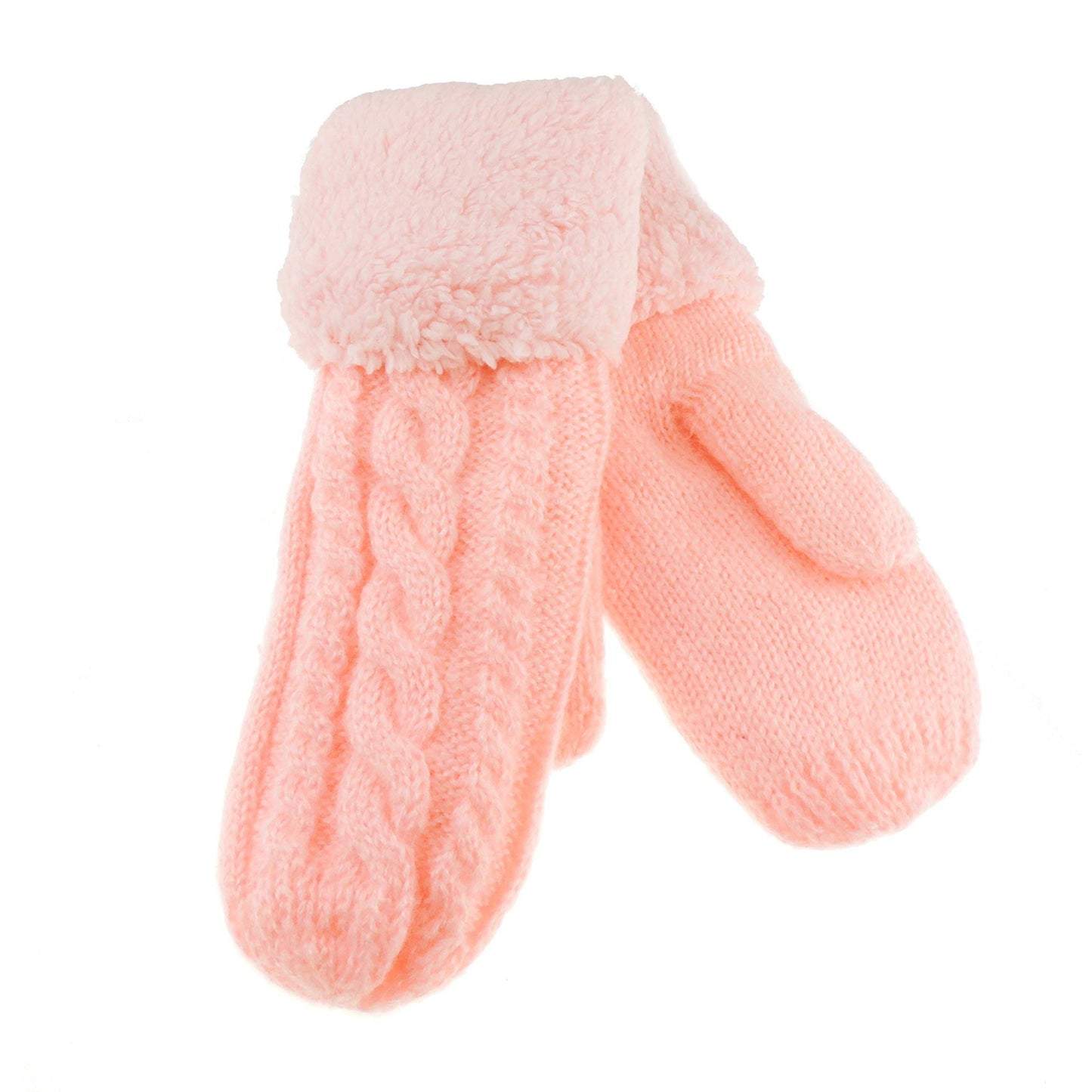 Soft Luxury Ladies Womens Girls Thick Cable Knit Cable Knit Thermal Fleece Lined Cold Weather Winter Ski Outdoor Accessories Hand Warmers Mittens Gloves Mitts, Christmas Birthday Gift