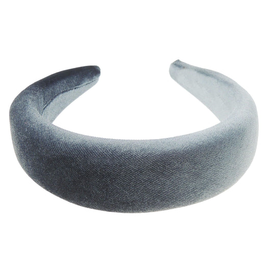 Ladies Girls Velvet Wide Padded Covered Headband Alice Band (Pale Orange)