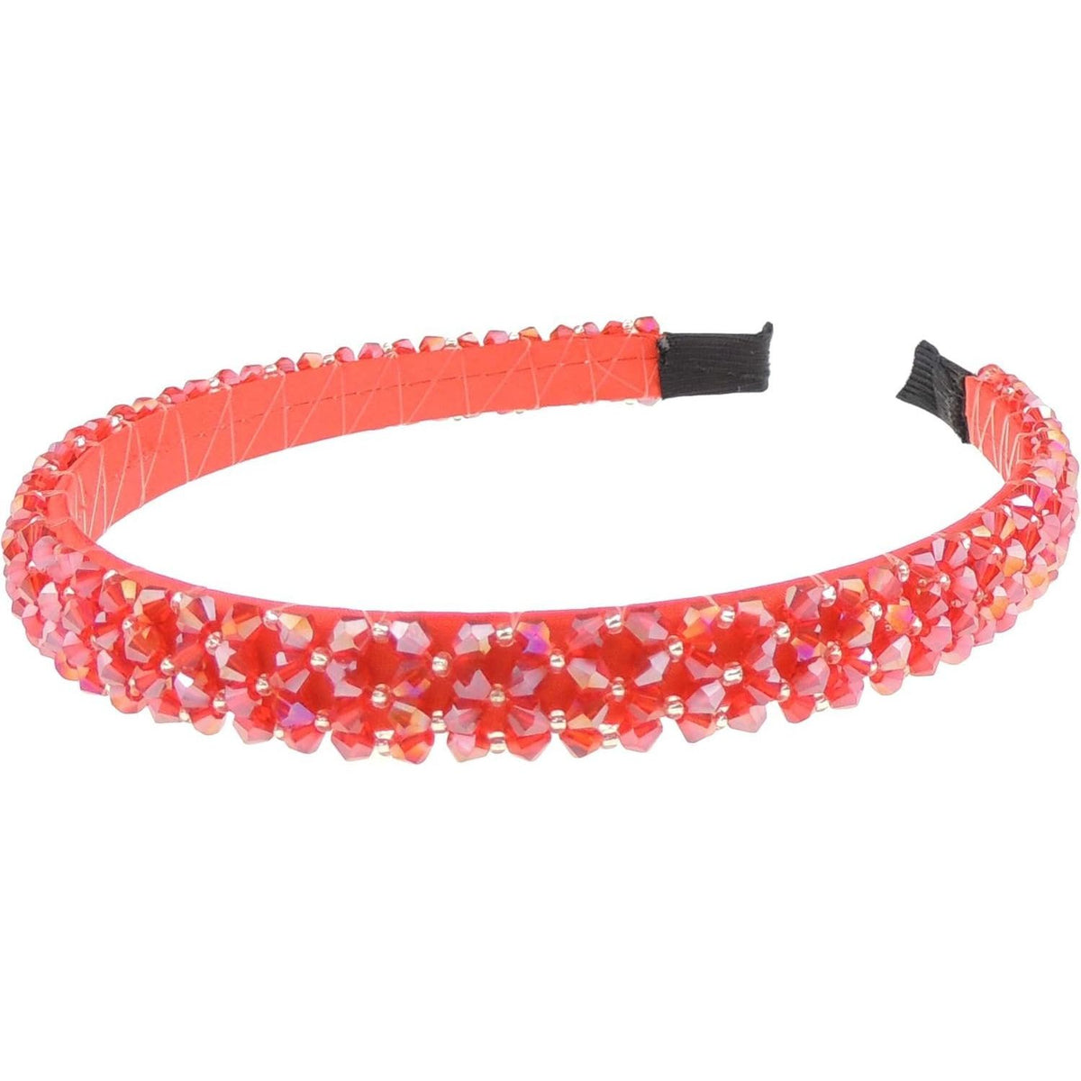 Womens Beaded Diamante Crystal Encrusted Sparkly 1.5cm Wedding Formal Occasion Bridesmaid Christmas Birthday Pageant Evening Bridal Party Formal Alice Band Headwear Hairband Headband