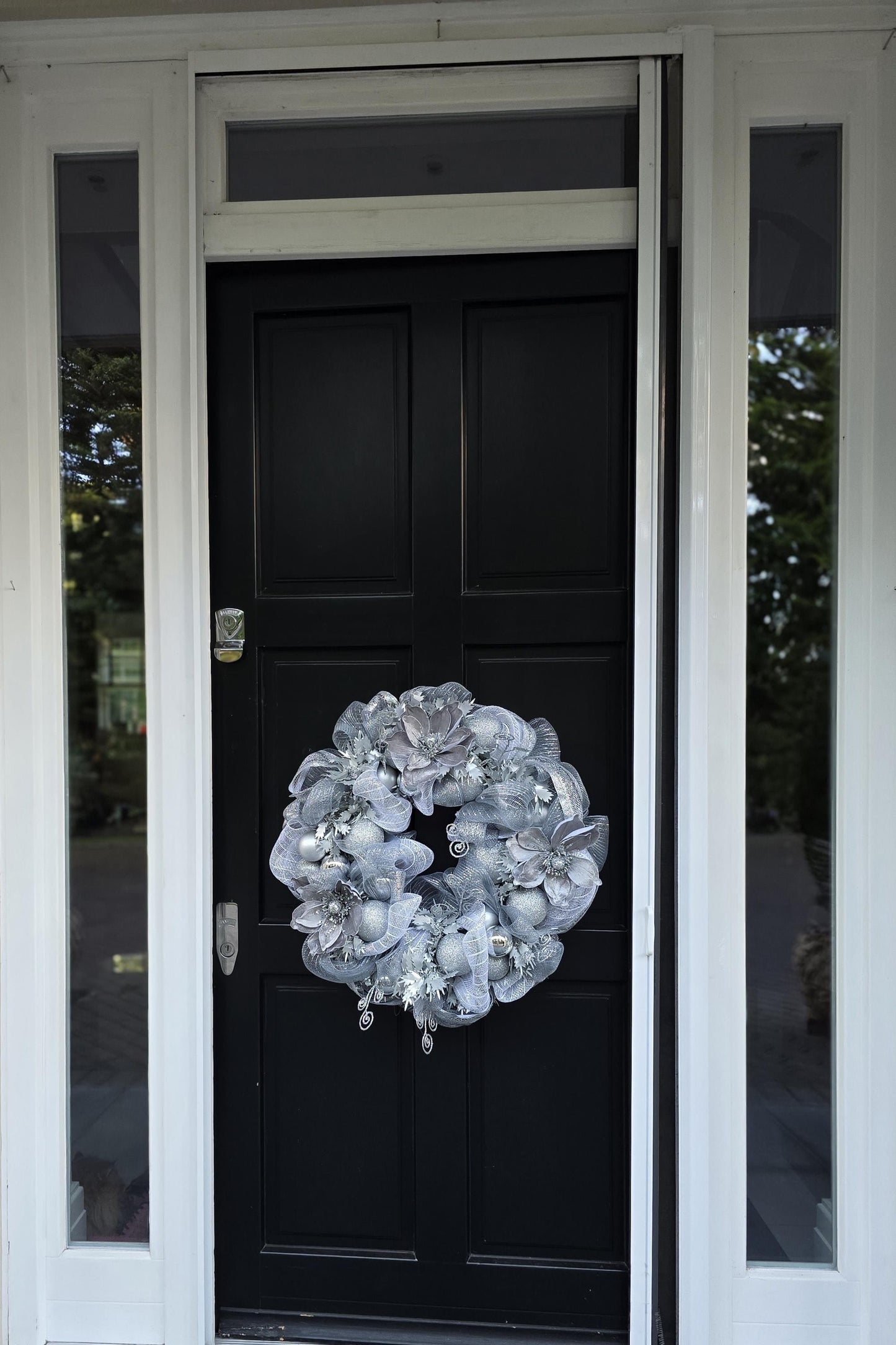 Luxury Silver Christmas Wreath | Glam Metallic Front Door Wreath | 50cm (20")