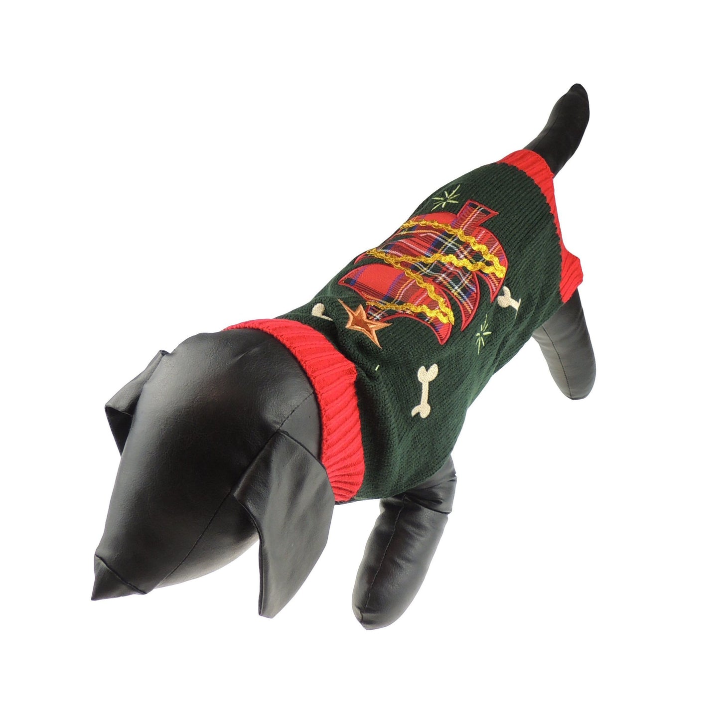 Cute Funny SMALL DOG ONLY Doggie Puppy Kitten Cat Christmas Xmas Outfit Warm Winter Girl Boy Jumper Coat Clothes Hoodies Costume Ideas Pullover Sweater Green Red Tartan Plaid Tree