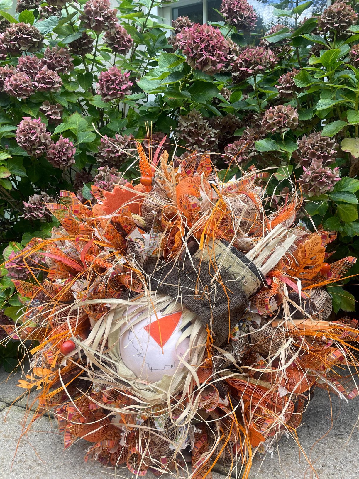 Luxury Scarecrow Autumn Wreath | Large Harvest & Thanksgiving Front Door Wreath | 60cm (24")
