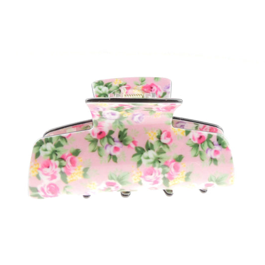 Womens Girls Strong Bridal Wedding Party Bridesmaid Birthday Hair Accessories Bulldog Crab Octopus Jaw Medium Butterfly Grip Hair Claw Clamp Clip Square Rectangle Floral English Garden Print