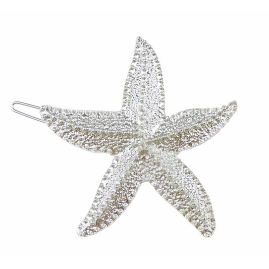Womens Girls Party Birthday Christmas Bridal Wedding Accessories Slides Hairpin Hair Clips Grips Bobby Pins Clip Barrette Slide Star Fish Starfish (Silver Tone)
