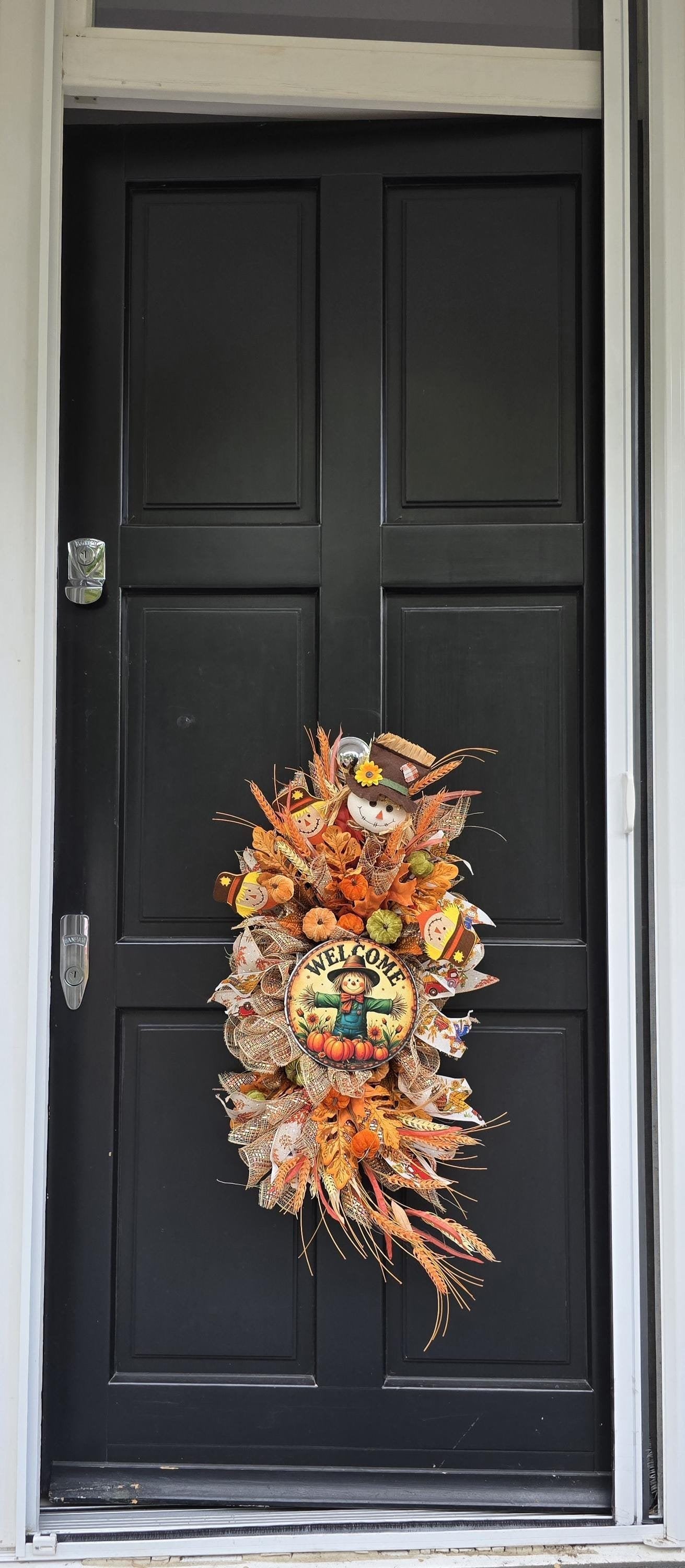 Luxury Harvest Teardrop Swag | XL Autumn Front Door Swag | Thanksgiving Decor | 95cm (37")