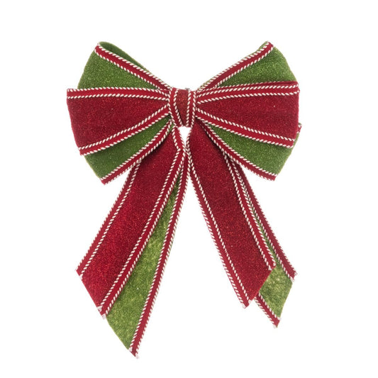 Large 40cm Red Green Glitter Hard Felt Festive Bow Hanging Christmas Bow Xmas Tree Wreaths Decor Decoration With Clip