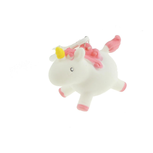 Girls Boys Kids Childrens SMALL Novelty Sensory Squeeze Stress Relief ADHD Squishy Fun Toy Keyring Key Chain Rings For Car Handbag Party Bag Backpack Purse Charm Mythical Unicorn Poop (White Pink)