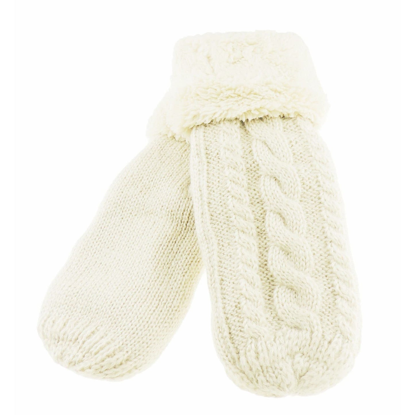 Soft Luxury Ladies Womens Girls Thick Cable Knit Cable Knit Thermal Fleece Lined Cold Weather Winter Ski Outdoor Accessories Hand Warmers Mittens Gloves Mitts, Christmas Birthday Gift
