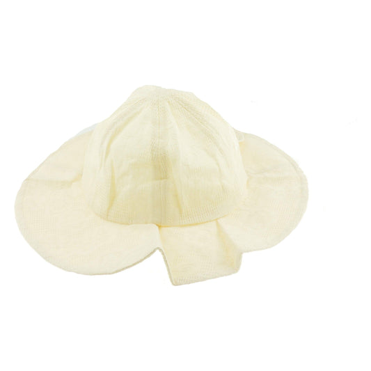 Glamour Girlz Cute Baby Girls Kids Infants Childrens Newborn Cotton Big Bow Flowers Pattern Poke Brim Retro Bonnet Boonie Beanie Bucket Summer Beach Sunhat Sun Hat 0 3 6 Months (Cream)