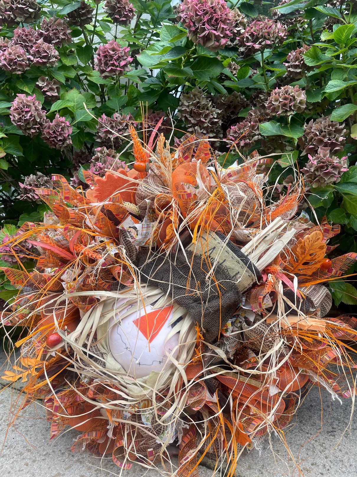 Luxury Scarecrow Autumn Wreath | Large Harvest & Thanksgiving Front Door Wreath | 60cm (24")