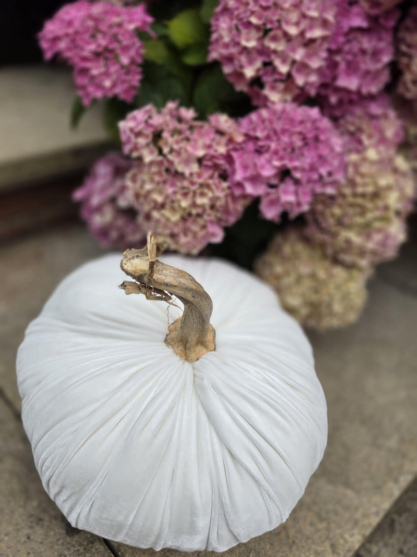 White LARGE Silk Velvet Pumpkin Rustic Farmhouse Wedding Thanksgiving Gift Idea Home Modern Handmade Decor Decoration