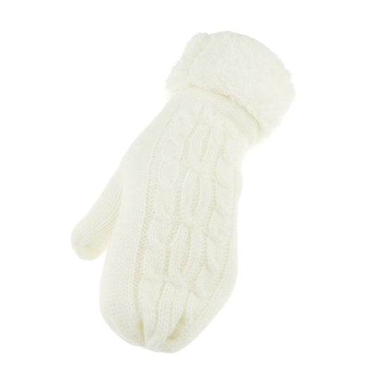 Womens Girls Soft Cable Luxury Knitted Knit Thermal Fleece Lined Warm Winter Outdoor Hiking Cold Weather Skiing Snowboarding Christmas Birthday Gift Idea Hand Warmers Gloves Mitts Mittens