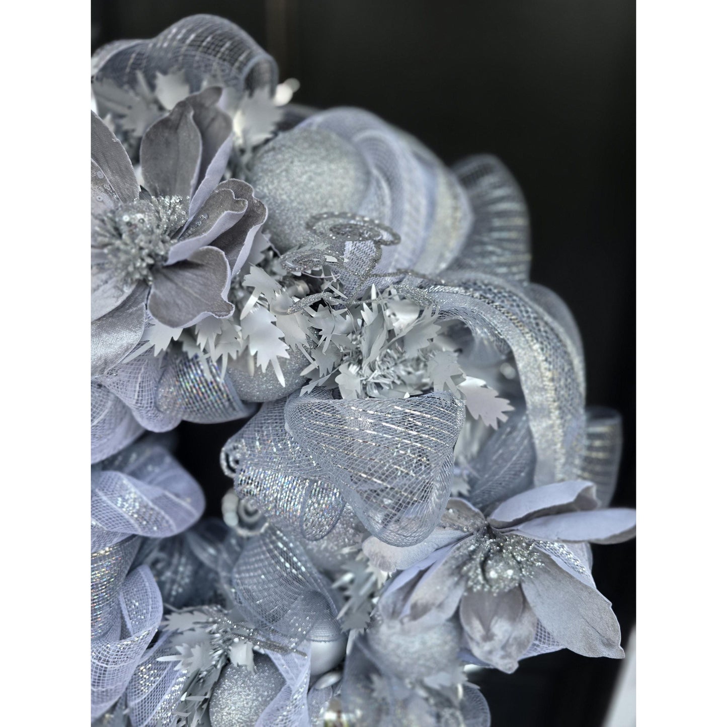 Silver Luxury Christmas Wreath Front Door Luxury Home Decorations Xmas Winter Mantle Decor Holiday Wreath Advent Swag Silver Theme