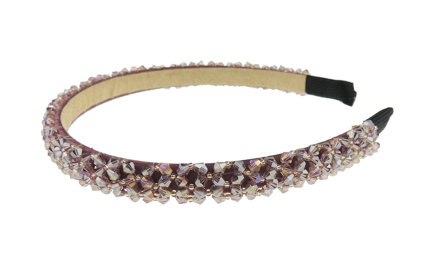 Womens Beaded Diamante Crystal Encrusted Sparkly 1.5cm Wedding Formal Occasion Bridesmaid Christmas Birthday Pageant Evening Bridal Party Formal Alice Band Headwear Hairband Headband