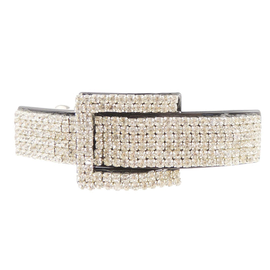 Ladies Extra Sparkly Diamante Crystal Narrow Spring Clip Hair Barrette Buckle Rectangle