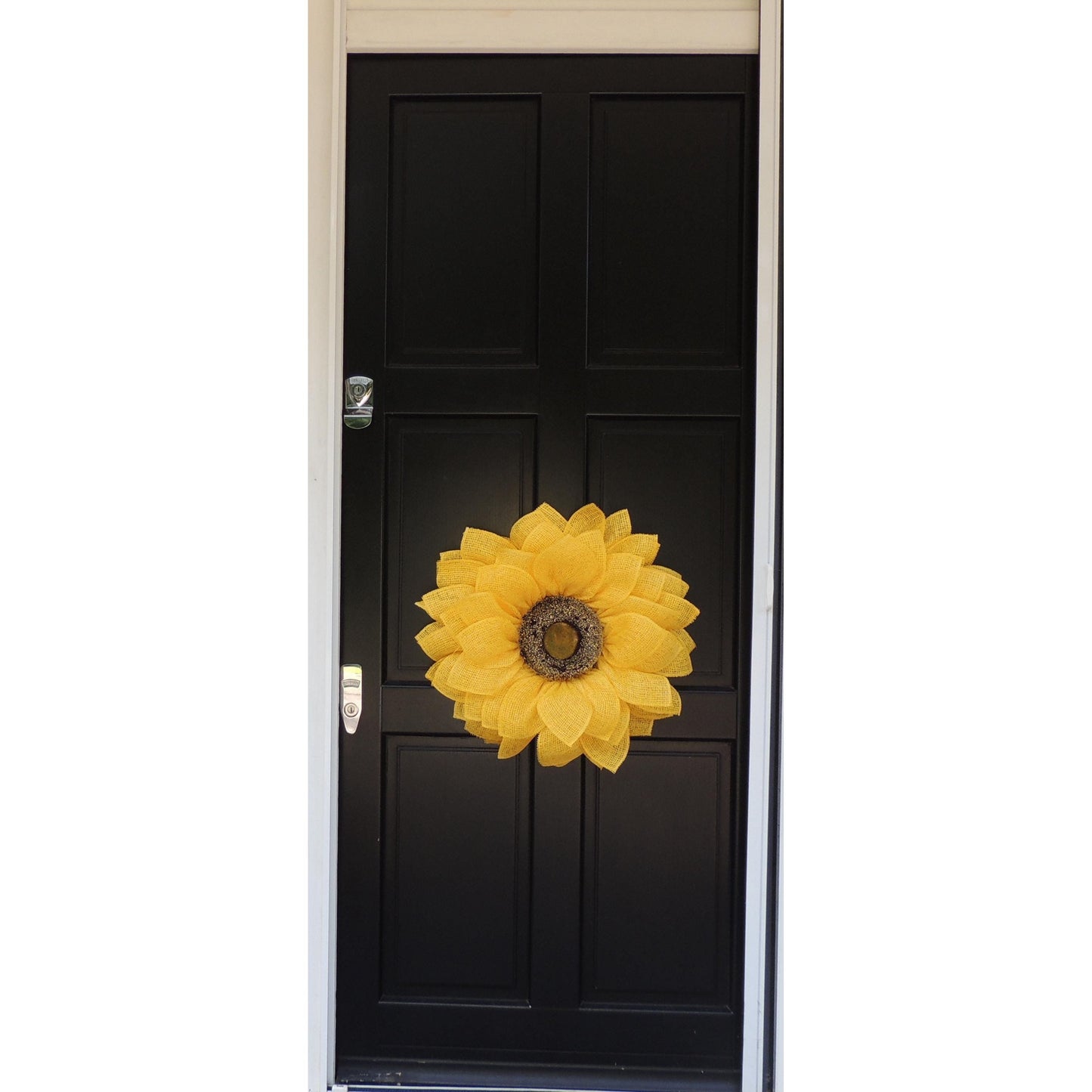 Yellow Sunflower Front Door Wreath Outdoor Summer Decor Flower Hanger Wall Decoration Housewarming Gift Welcome Autumn Farmhouse Rustic