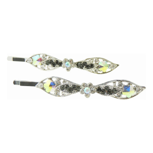 Womens Girls Sparkly Bow Rhinestone Jeweled Crystal Diamante Party Birthday Christmas Bridal Wedding Accessories Slides Hairpin Hair Clips Grips Bobby Pins