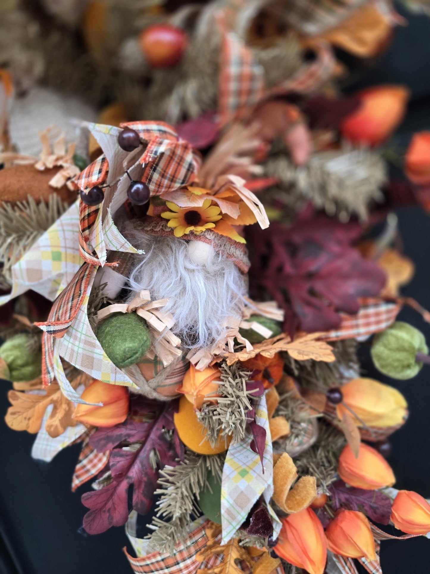Luxury Harvest Teardrop Swag | XL Autumn Front Door Swag | Thanksgiving Decor | 95cm (37")