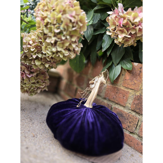 Royal Purple Silk Velvet X-LARGE Pumpkin Anniversary Gift, Handmade Velvet Pumpkin, Luxury Wedding Anniversary Present, Keepsake Home Decor