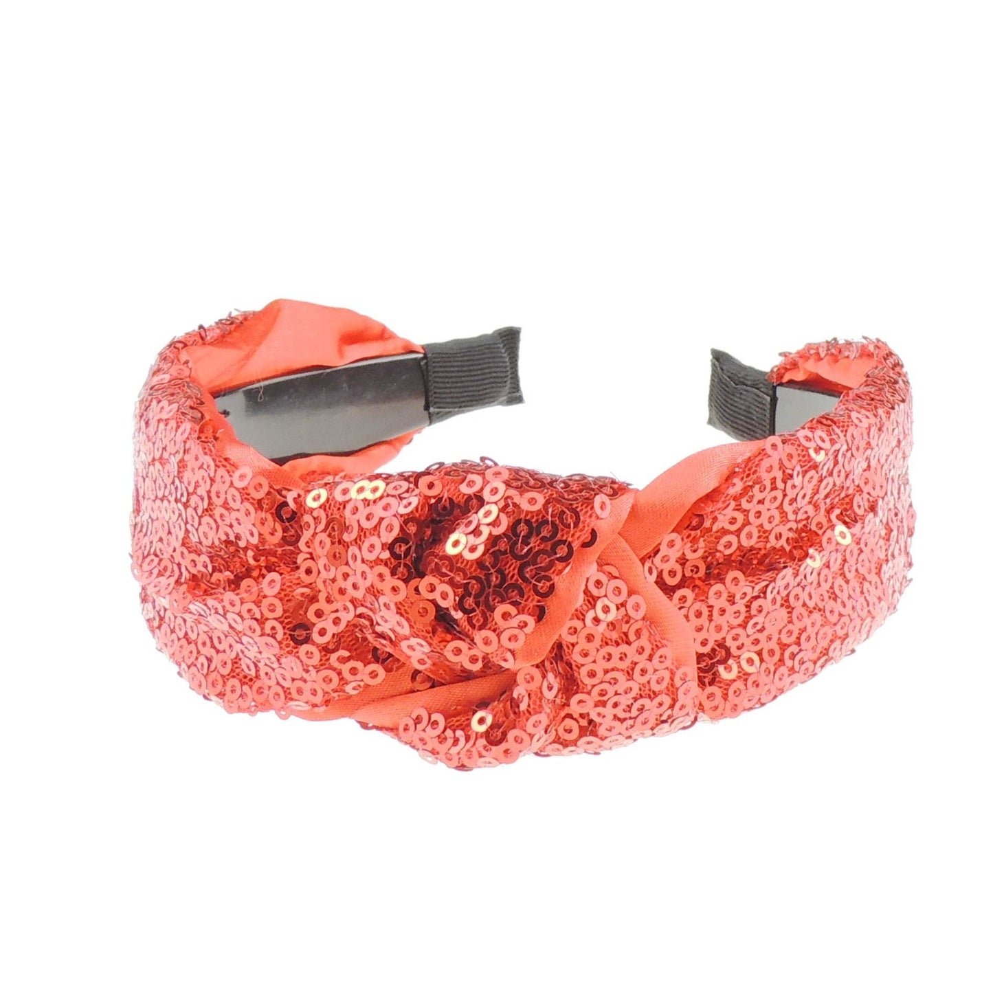 Womens Evening Fancy Sparkly Sequin Knot Twist Twisted Turban Wide Thick Formal Boho Vintage Headband Alice Band Hair Accessories Hairband Christmas Wedding Bridesmaid Party (Candy Pink)