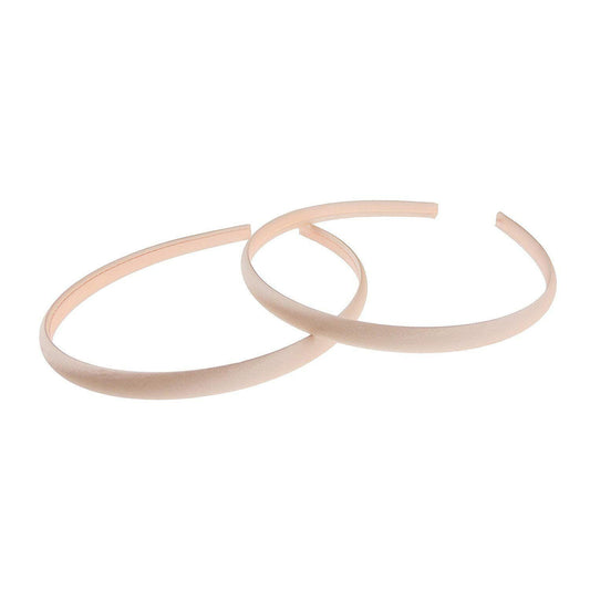 Set of 2 GIRLS Kids Childrens DIY Dance Recital Play Birthday Party School Uniform Special Occasion Hair Accessories Narrow Fabric Satin 1cm Short Long Hair Headband Alice Band Hairband (Pale Pink)