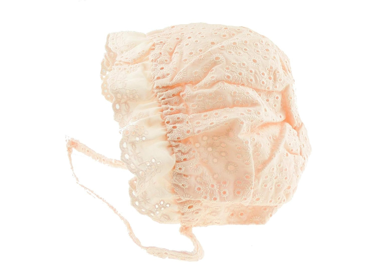 Cute Baby Girls Kids Infants Childrens Christening Baptism Occasion Broderie Anglais Lace Floral Flower Pattern Brim Bonnet Beanie Bucket Summer Occasion Sun Protection Hat 3 6 9 12 Months (Pink)
