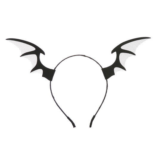 Womens Girls Mens Fancy Dress Up Party Role School Play Costume Hen Do Halloween Deely Deeley Bopper Animal Headband Hairband Hair Alice Band Goth Steampunk Black Tulle Devil Horns Bat Ears Wings
