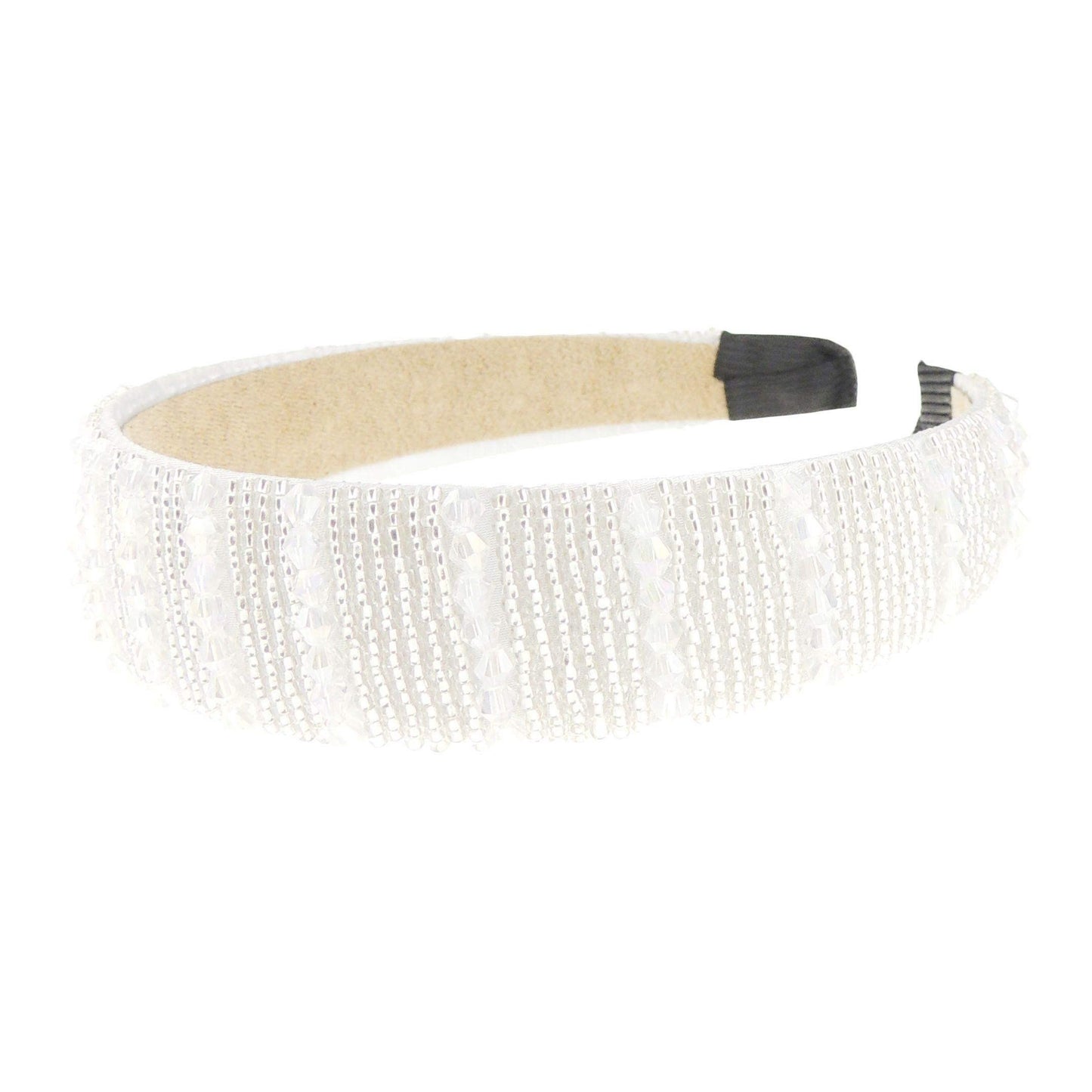 Womens Sparkly Beaded Jeweled Embellished Crystal Birthday Party Wedding Bridal Special Occasion Hair Accessories 2.5cm Short Long Hair Headband Alice Band Hairband