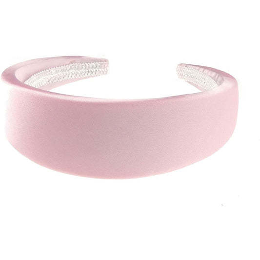 Slightly Padded Sponge Bump Formal Satin Wide 4cm Fabric Boho Headband Alice Band Women Hair Accessory Hairband Christmas Birthday Wedding Bridal Guest Bridesmaid Prom Dance Formal Occasion (Pink)