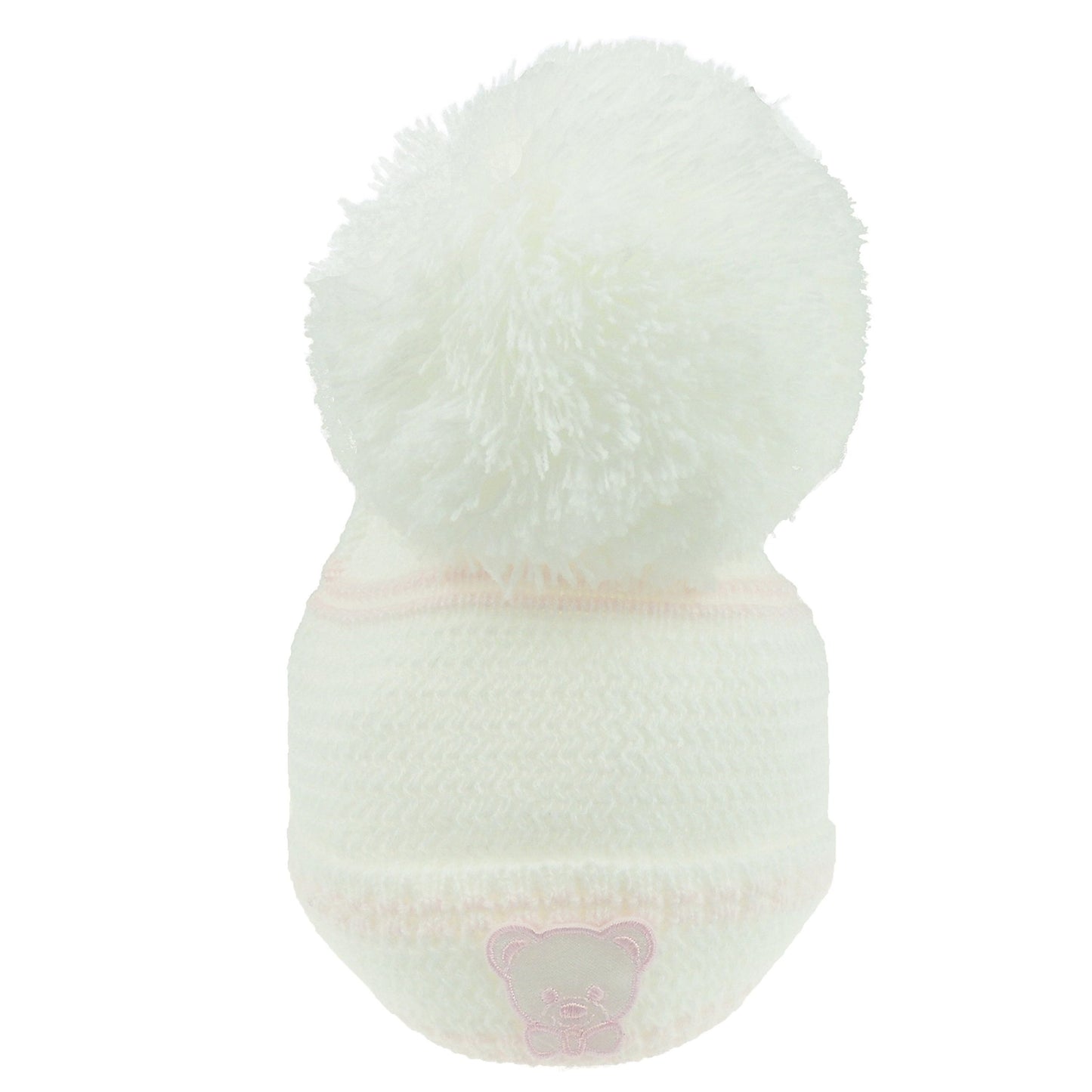 Cute Baby Girls Boys Infants Babies Kids Children Warm Winter Cold Weather Chunky Knitted Woolly Headwear Beanie Cap Hat Shower Gift Pom Pom Bobble Teddy Bear Heart Newborn to 0 3 6 Months