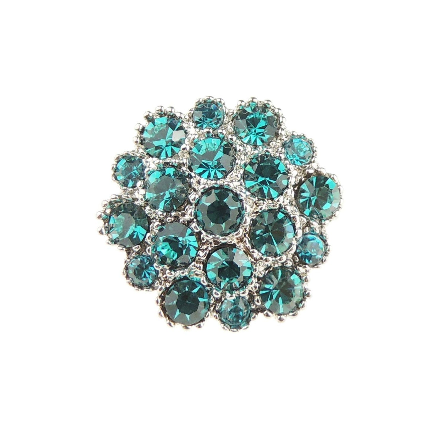 Extra Sparkly Womens Bridal Wedding Dress Christmas Birthday Scarf Lapel Marquis Diamante Diamante Gift Crystal Rhinestone Brooch Badge Corsage Pin SMALL Round Circle Flower Boxed