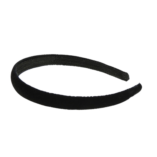 SMALL HEAD WOMEN GIRLS School Birthday Party Wedding Special Occasion Hair Accessories Plain Slightly Padded 1.5cm Black Plush Velvet Short Long Hair Headband Alice Band Hairband