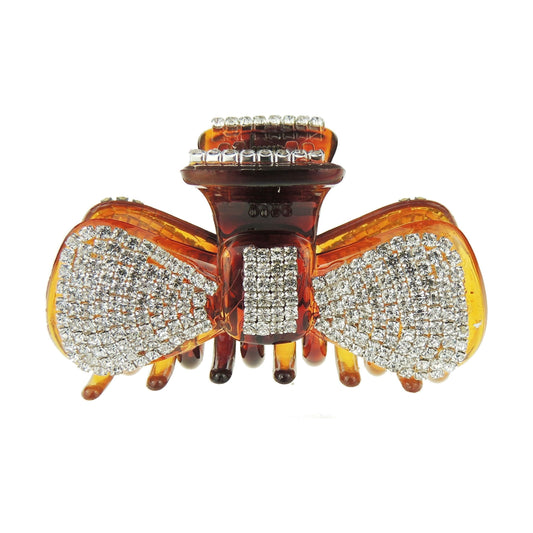 Extra Sparkly Diamante Crystal Evening Ladies 8cm Hair Claw Clamp Bow