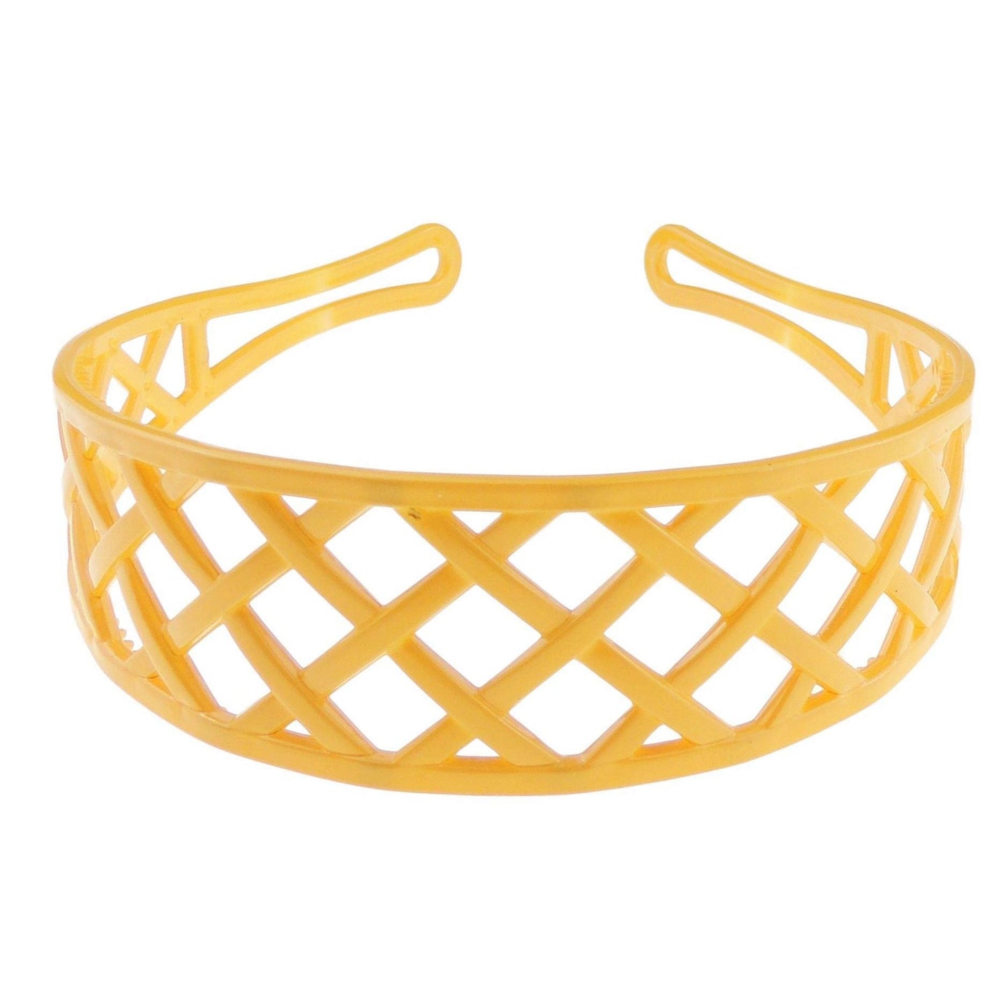 GIRLS SMALL HEAD LADIES School Uniform Work Gym Yoga Birthday Party Hair Accessories Plain Plastic Wide Criss Cross Basket Weave Stencil Short Long Hair Headband Alice Band Hairband (Brown)