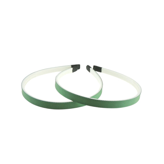 Ladies Girls Set of 2 Ribbed Satin Ribbon 10mm White Toothed Covered Headband Alice Band