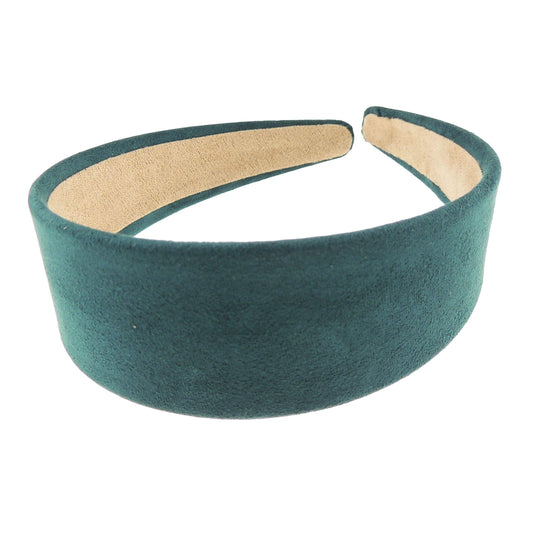 Womens Girls Occasion School Prom Dance Recital Wedding Bridal Party Birthday Christmas Evening Wide Suede Look WInter Hair Hairband Accessories Headband Alice Band (Teal)