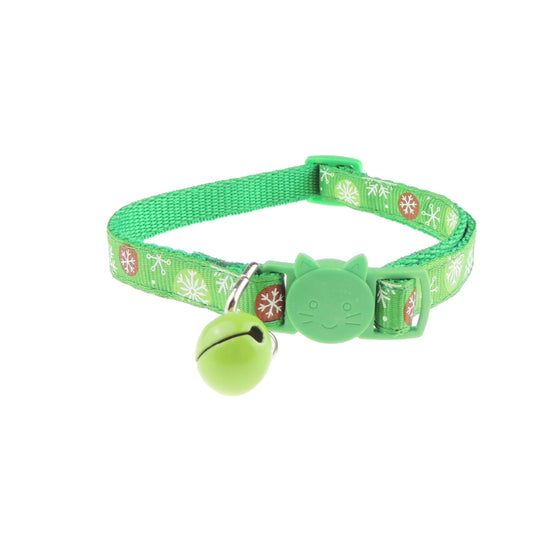 Festive Snowflake bauble Print Princess Boy Girl Cat Face Christmas Birthday Boy Girl Cat Adjustable Comfortable Kitty Kitten Quick Safety Release Nylon Special Xmas Bell Collar