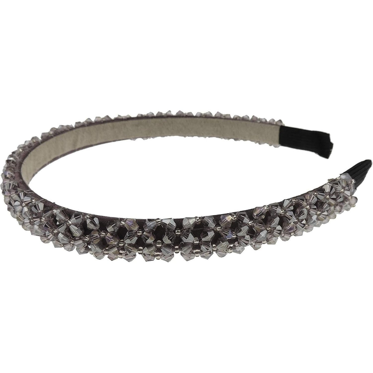 Womens Beaded Diamante Crystal Encrusted Sparkly 1.5cm Wedding Formal Occasion Bridesmaid Christmas Birthday Pageant Evening Bridal Party Formal Alice Band Headwear Hairband Headband