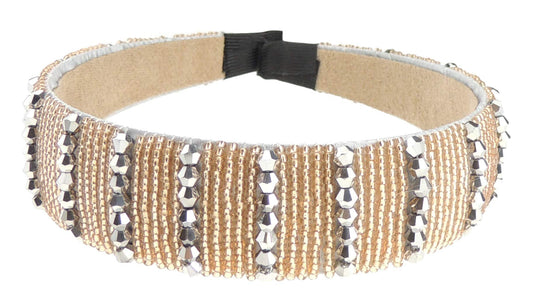 Womens Sparkly Beaded Jeweled Embellished Crystal Birthday Party Wedding Bridal Special Occasion Hair Accessories 2.5cm Short Long Hair Headband Alice Band Hairband