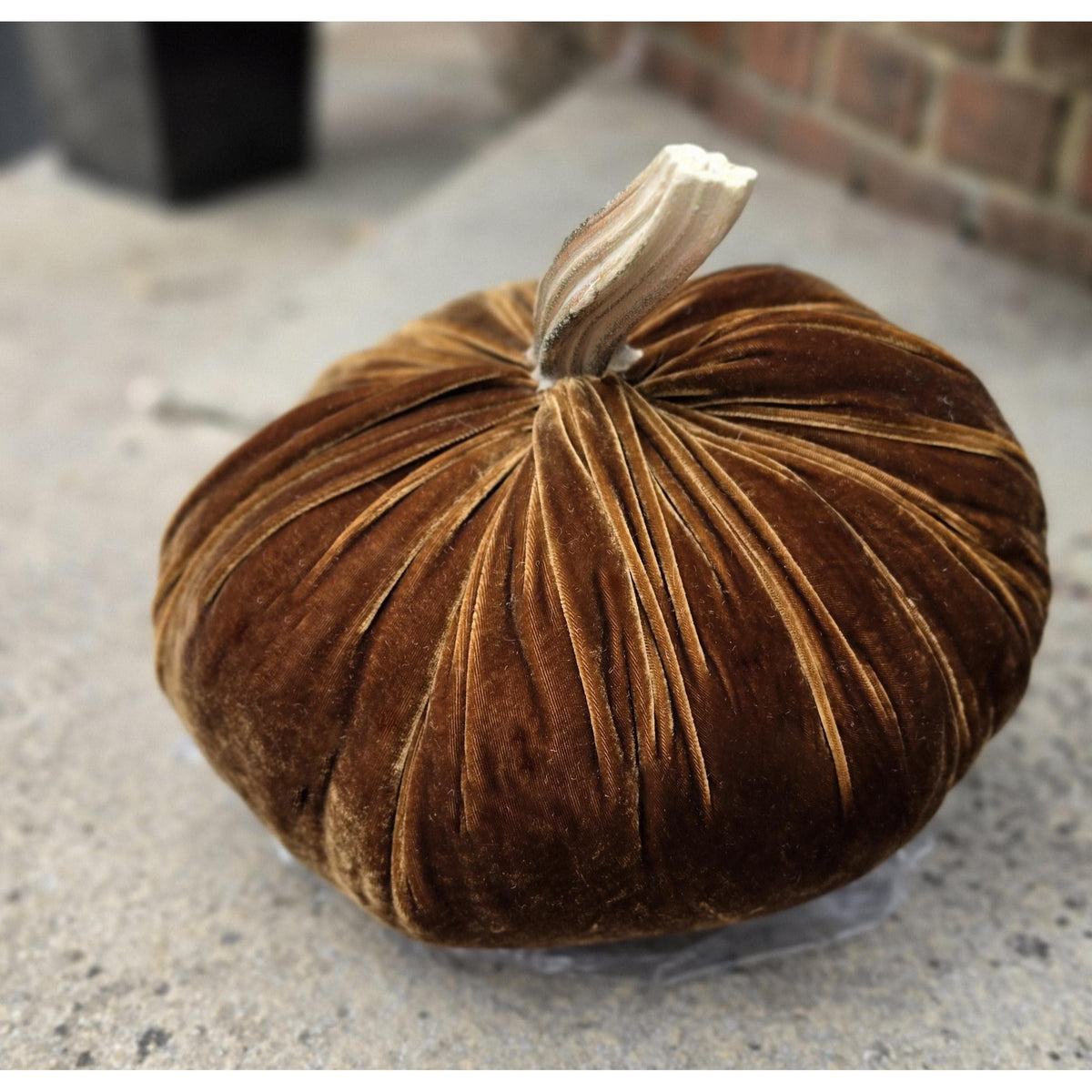 LARGE Silk Velvet Pumpkin, Rustic Farmhouse Decor, Wedding Centerpiece,Thanksgiving Table,Hostess Gift Idea Autumn Fall Dark Brown Chocolate