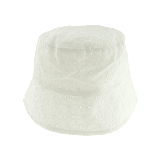 Cute Baby Girls Babies Infant Toddler Newborn Childrens Broderie Anglais Flower Bow Print Cotton Sun Hat Beach Bonnet Fisherman Protection Boonie Bush Bucket Beanie Cloche Lace Cap White 3-6 Months