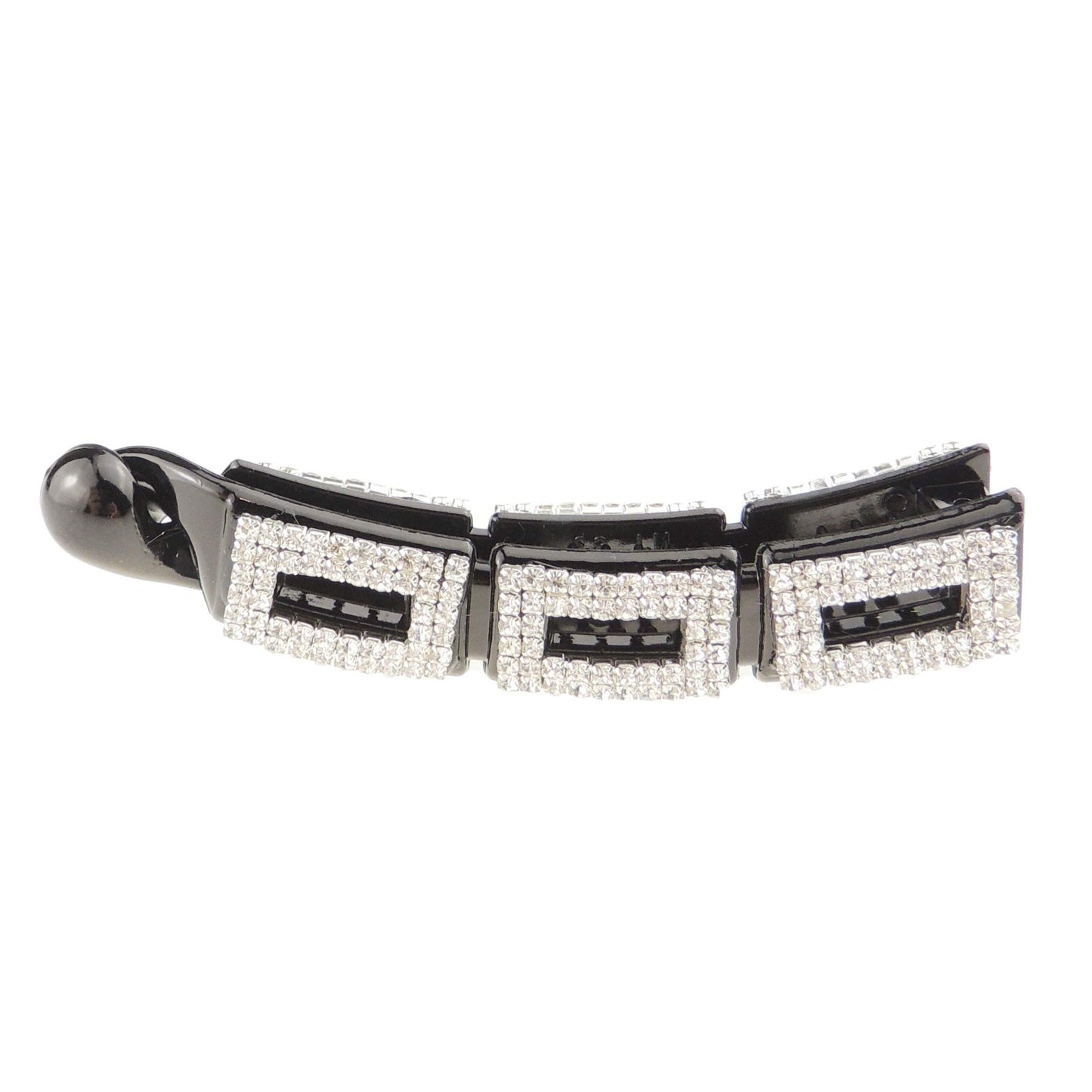 Sparkly Womens Girls Crystal Rhinestone Diamante Bridal Wedding Guest Christmas Party Bridesmaid Birthday Hair Accessories Banana Styling Ponytail Hair Barrette Grip Claw Clamp Long Squares
