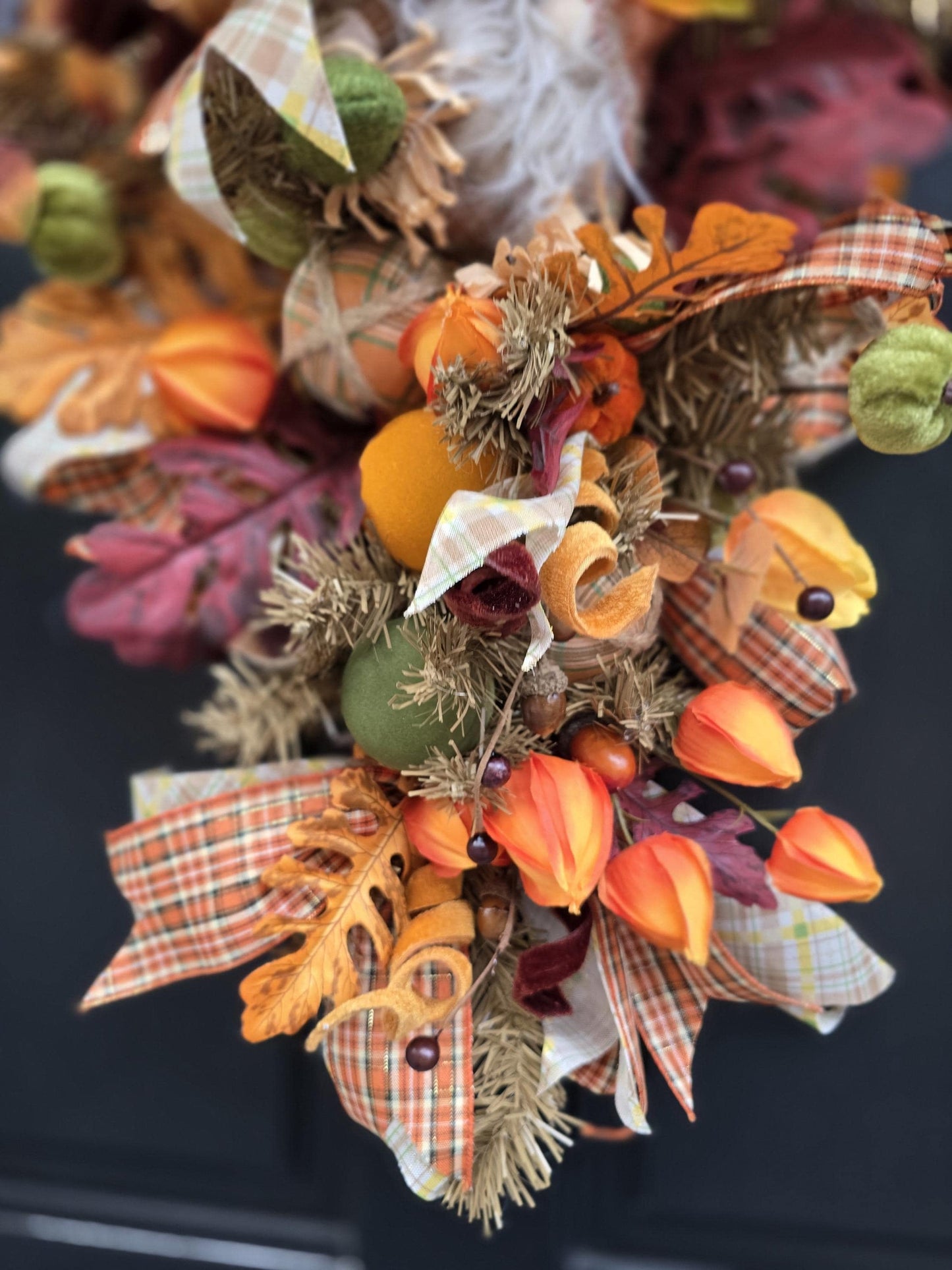 Luxury Harvest Teardrop Swag | XL Autumn Front Door Swag | Thanksgiving Decor | 95cm (37")