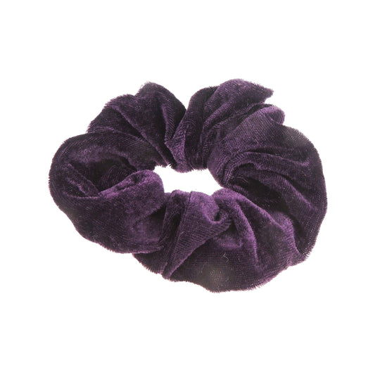 Womens Girls Velvet School Large Fabric Evening Scrunchie Christmas Birthday Bridal Wedding Bridesmaid Party Ponio Hair Tie Up Back Elastic Accessories Bobbles Ponytail Holder Rubber Bands (Plum)